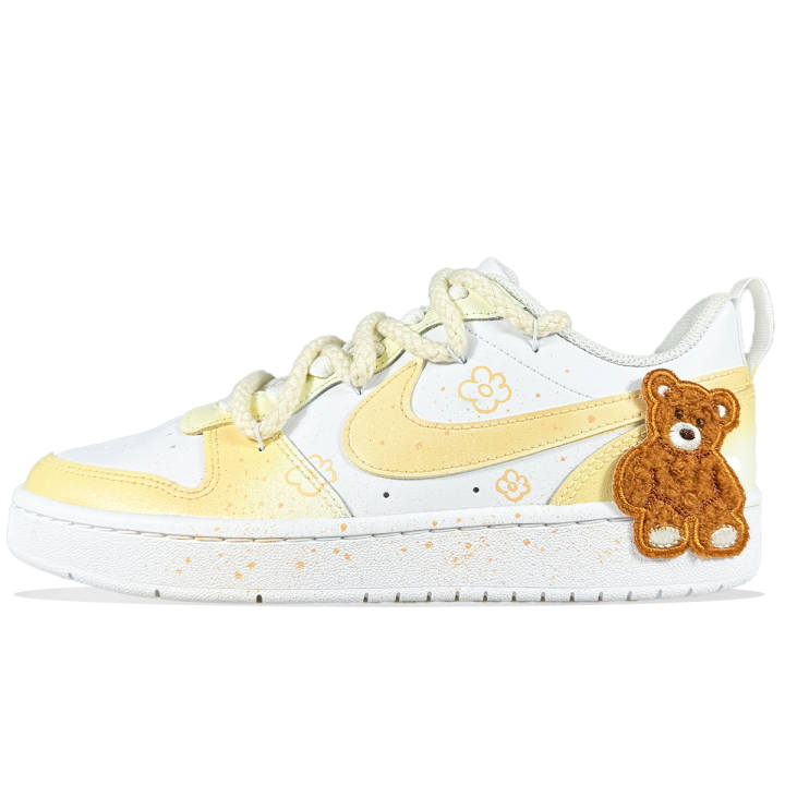 Nike Nike Court Borough Butter Bear Low top Skateboard Shoes Yellow Kids'
