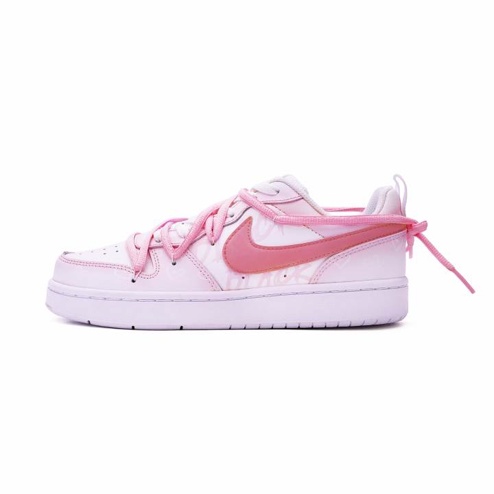 Nike Nike Court Borough Pink Heartbeat Synthetic Leather Slip Resistant Cushioning Abrasion Resistant