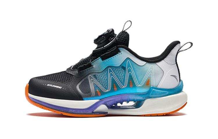Antakids Wind Chaser 6.0 Cushioning, Wear Resistant Low top Kids' Running Shoes Black Blue White Pre school