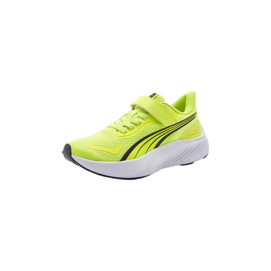 PUMA Pounce Lite Abrasion Resistant Breathable Lightweight Cushioning Low top Kids' Running Shoes Green Teenagers