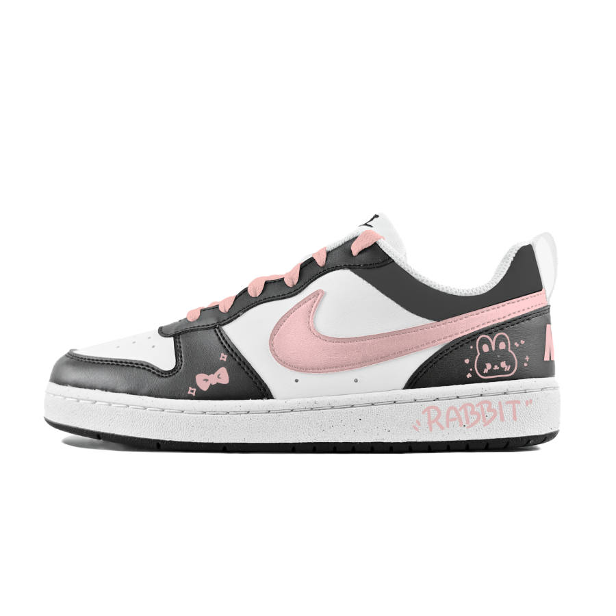 Nike Nike Court Borough Bowknot Bunny Synthetic Leather Slip Resistant Abrasion Resistant Low top Kids' Skateboarding Shoes