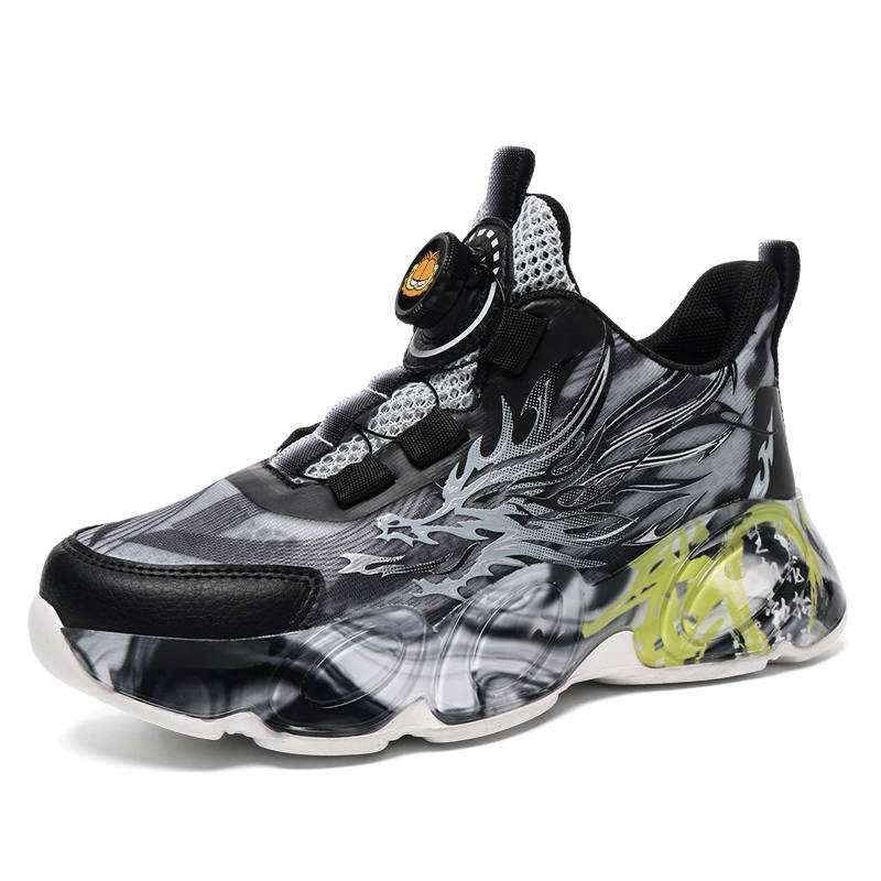 JIAFEIMAO Mesh Abrasion Resistant Rebound Breathable Lightweight Cushioning Mid top Children's Basketball Shoes Kids'