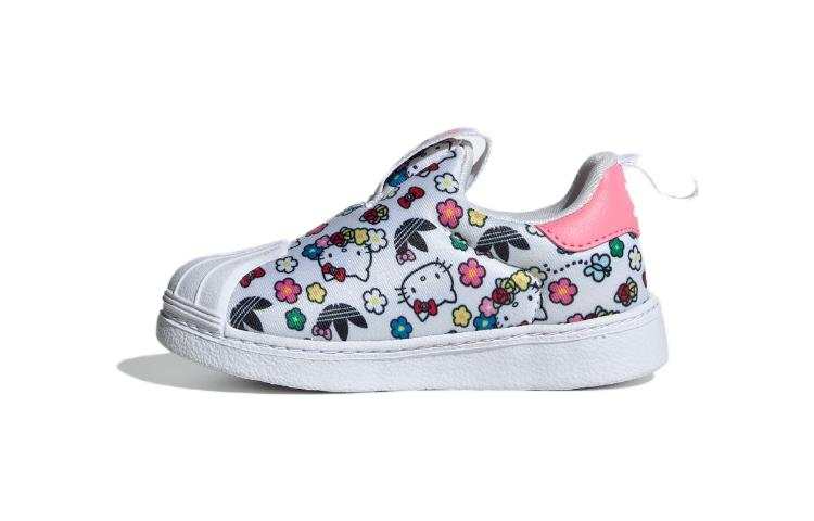 Adidas Originals Hello Kitty x Adidas Originals SUPERSTAR 360 Comfortable Breathable Low top Toddler Shoes White Infant And Toddler