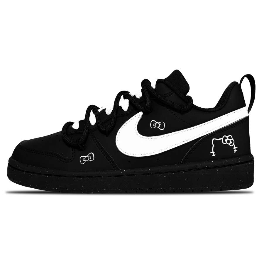 Nike Nike Court Borough White Heart Lace Up Leather Low top Kids' Skateboarding Shoes Teenagers