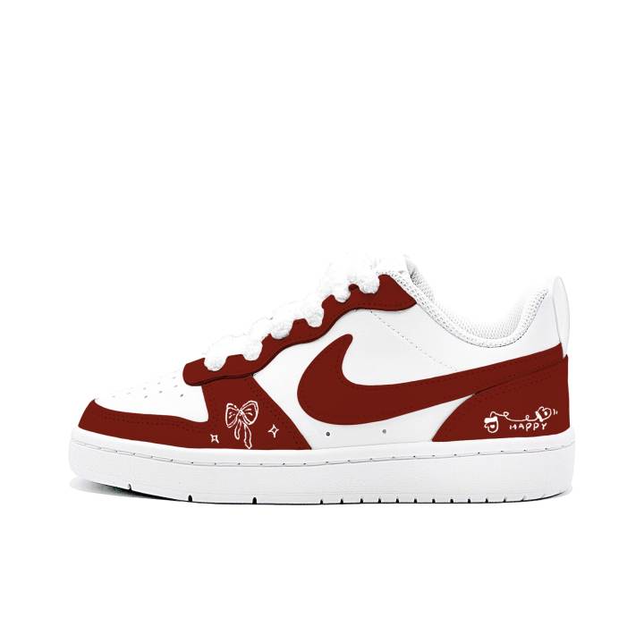 Nike Nike Court Borough Low 2 Leather Low top Kids' Skateboarding Shoes Dark Red Unisex