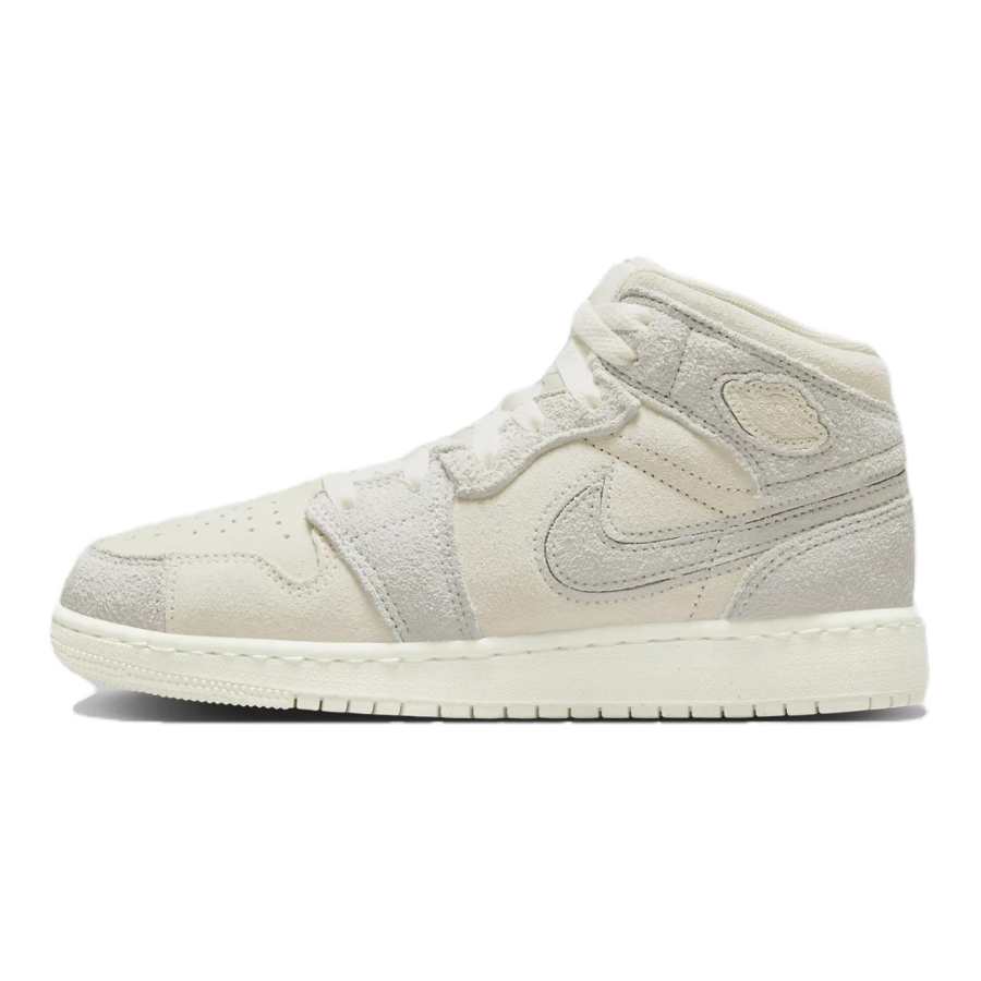 Jordan Jordan Air Jordan 1 Slip Resistant Abrasion Resistant Mid top Casual Shoes Ivory White Unisex