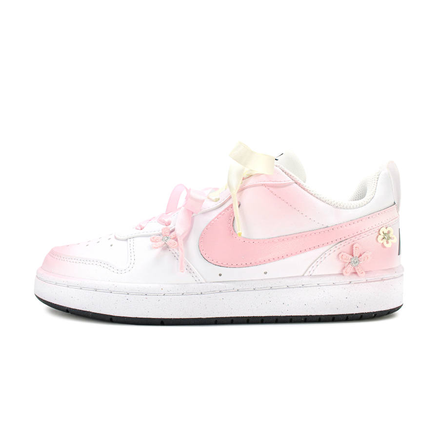 Nike Nike Court Borough Slip Resistant Abrasion Resistant Low top Kids' Skateboarding Shoes Pink White Teenagers