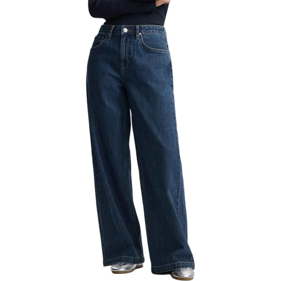 Lee Lee Jeans Women's Medium Dark Blue Moderate Wide Leg Pants
