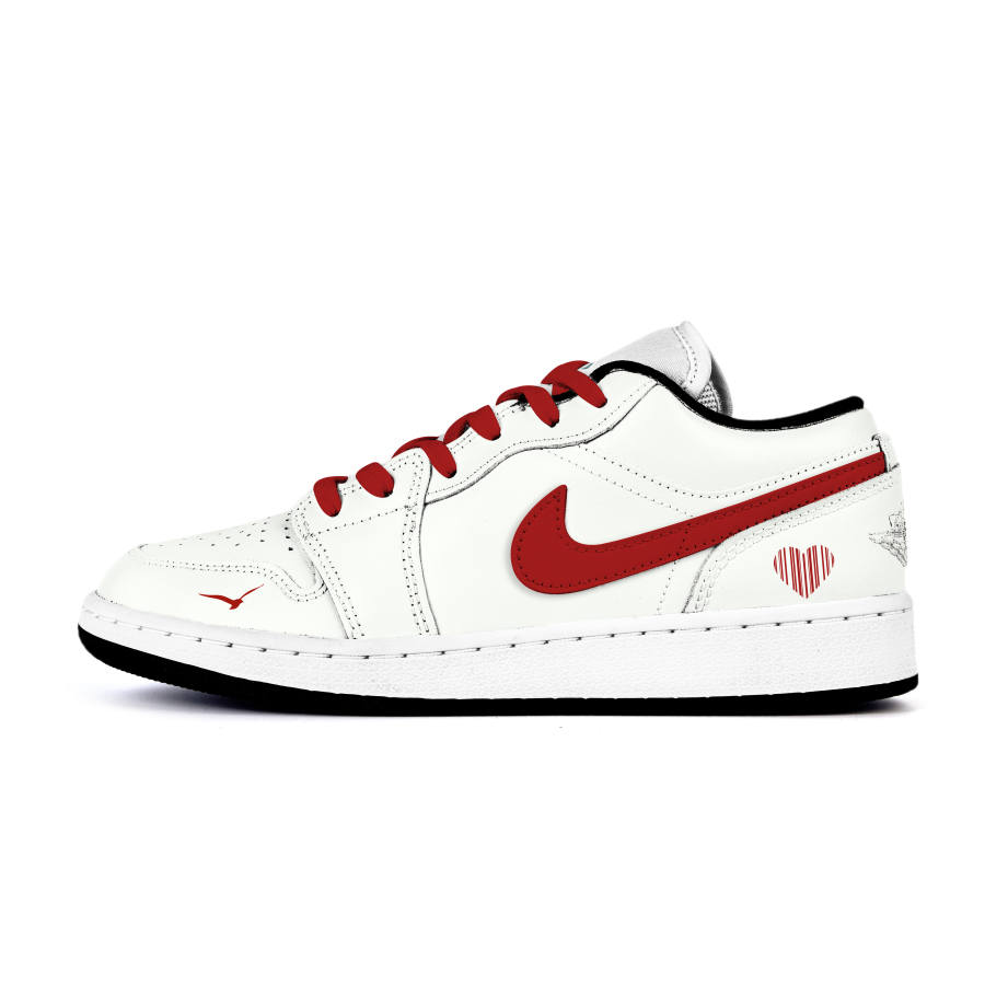 Jordan Jordan Air Jordan 1 Leather Cushioning, Wear Resistant Low top Children's Basketball Shoes Ivory Teenagers