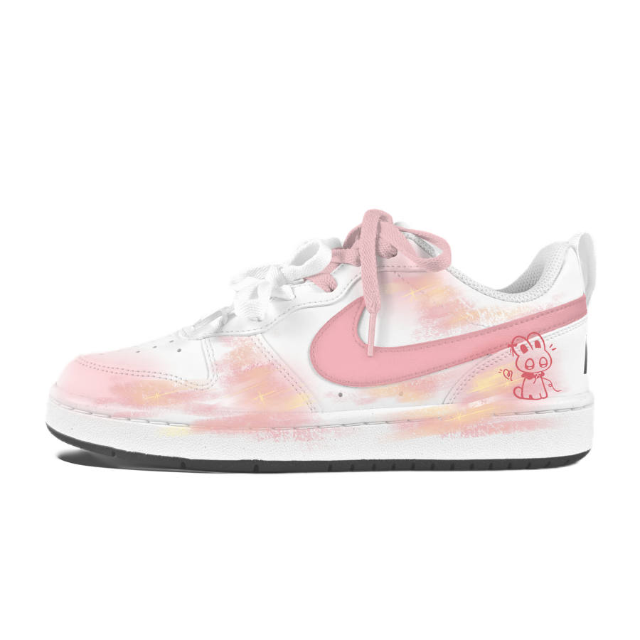 Nike Nike Court Borough Heart to heart Low top Kids' Skateboarding Shoes White Teenagers