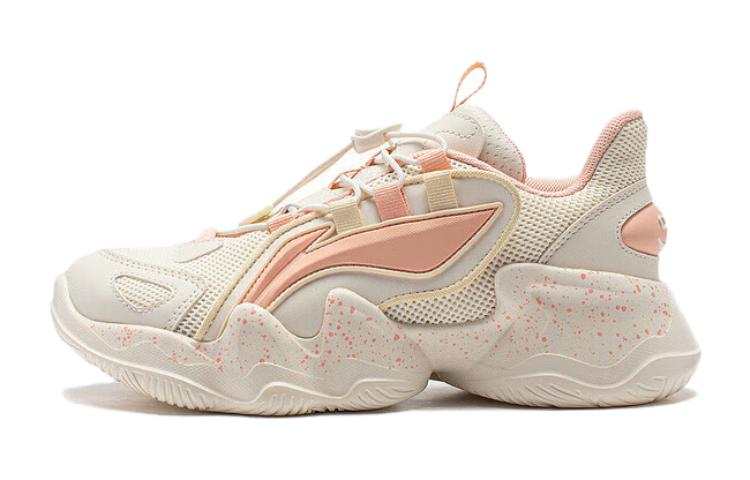 Li-Ning YOUNG Li Ning YOUNG Synthetic Leather Comfortable Low top Casual Shoes White Pink Unisex