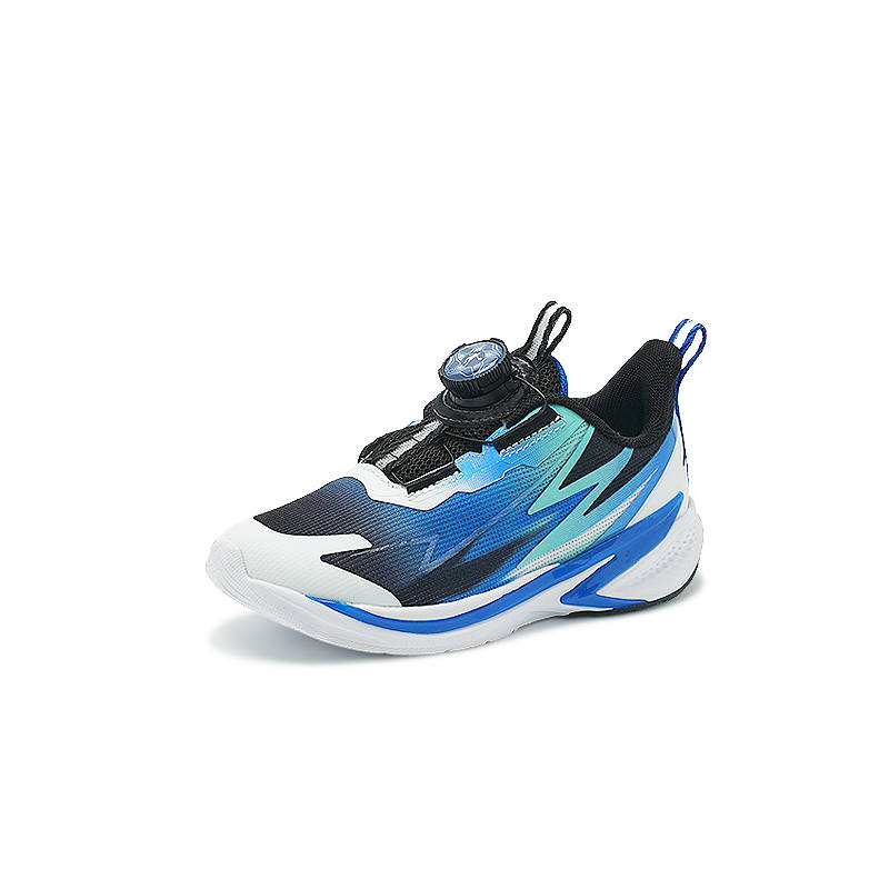 QIAODAN Abrasion Resistant Breathable Low top Kids' Running Shoes Black/Dazzling Blue Children Aged 3 7 Years Old
