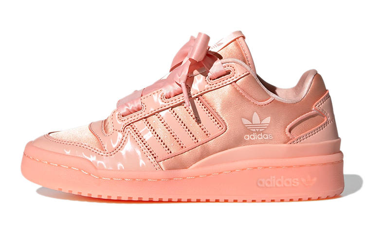 Adidas Originals FORUM Satin Low J Anti kick Low top Skateboard Shoes Coral Powder Teenagers