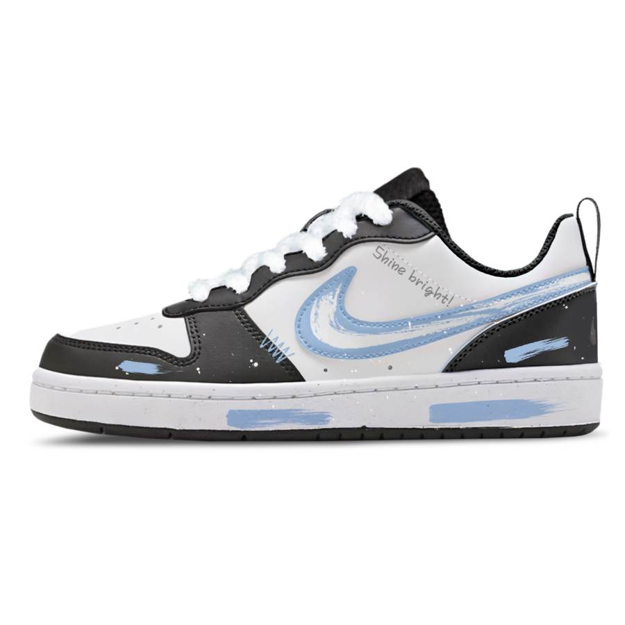 Nike Nike Court Borough Leather Cushioning Low top Kids' Skateboarding Shoes Sky Blue Teenagers