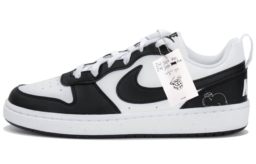 Nike Nike Court Borough Low top Kids' Skateboarding Shoes Black White Teenagers