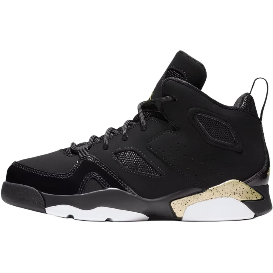 Jordan Jordan Flight Club 91 Slip Resistant Abrasion Resistant Mid top Children's Basketball Shoes Black