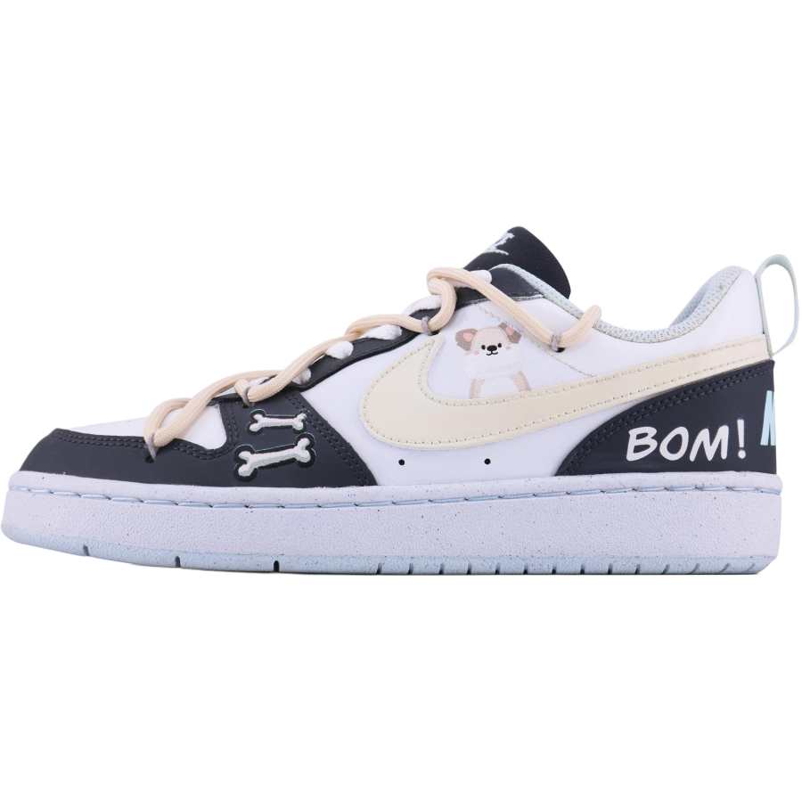 Nike Nike Court Borough Pompompurin Slip Resistant Abrasion Resistant Low top Kids' Skateboarding Shoes Black White Unisex