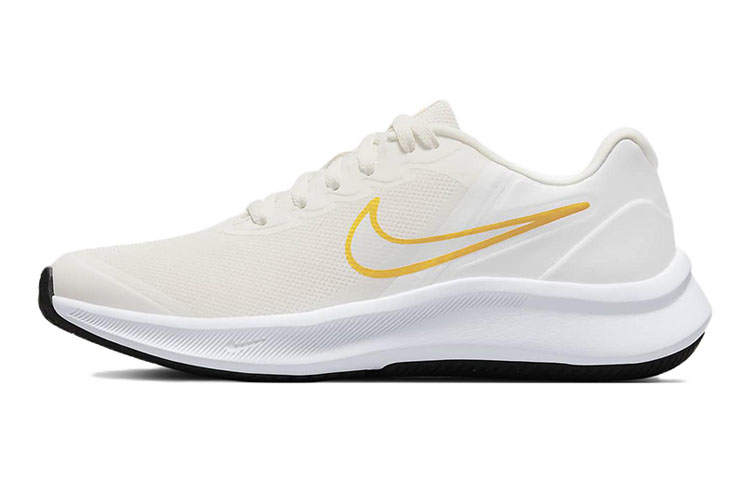 Nike Nike Star Runner 3 Slip Resistant Cushioning Abrasion Resistant Low top Running Shoes White Orange Unisex