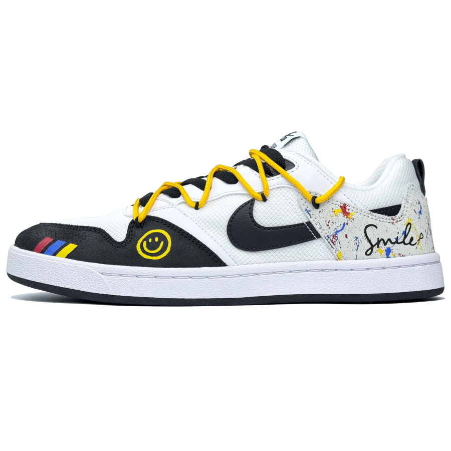 Nike Nike SB Alleyoop WHITE Slip Resistant Abrasion Resistant Low top Kids' Skateboarding Shoes Black White Teenagers