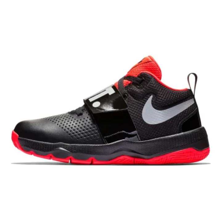 Nike Nike Team Hustle D 8 Comfortable Low top Children's Basketball Shoes Black Red White Kids'