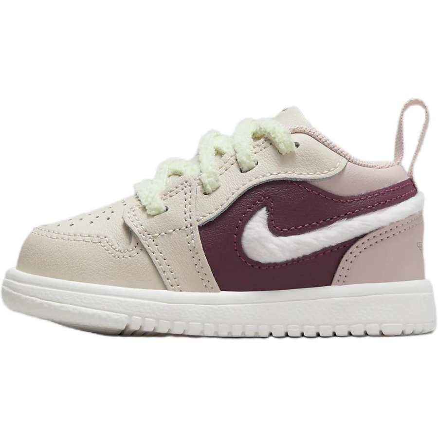 Jordan Jordan Air Jordan 1 Slip Resistant Abrasion Resistant Slip Resistant Abrasion Resistant Low top Toddler Shoes Beige Red