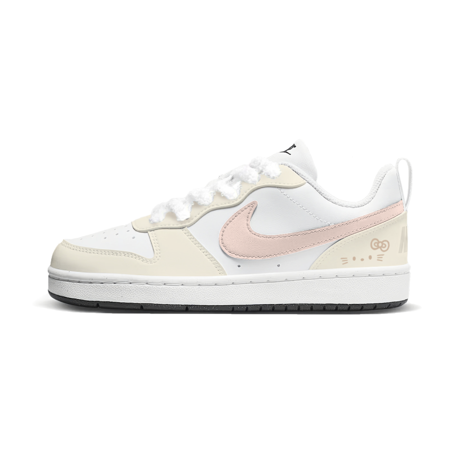 Nike Nike Court Borough Synthetic Leather Low top Kids' Skateboarding Shoes Custard Unisex