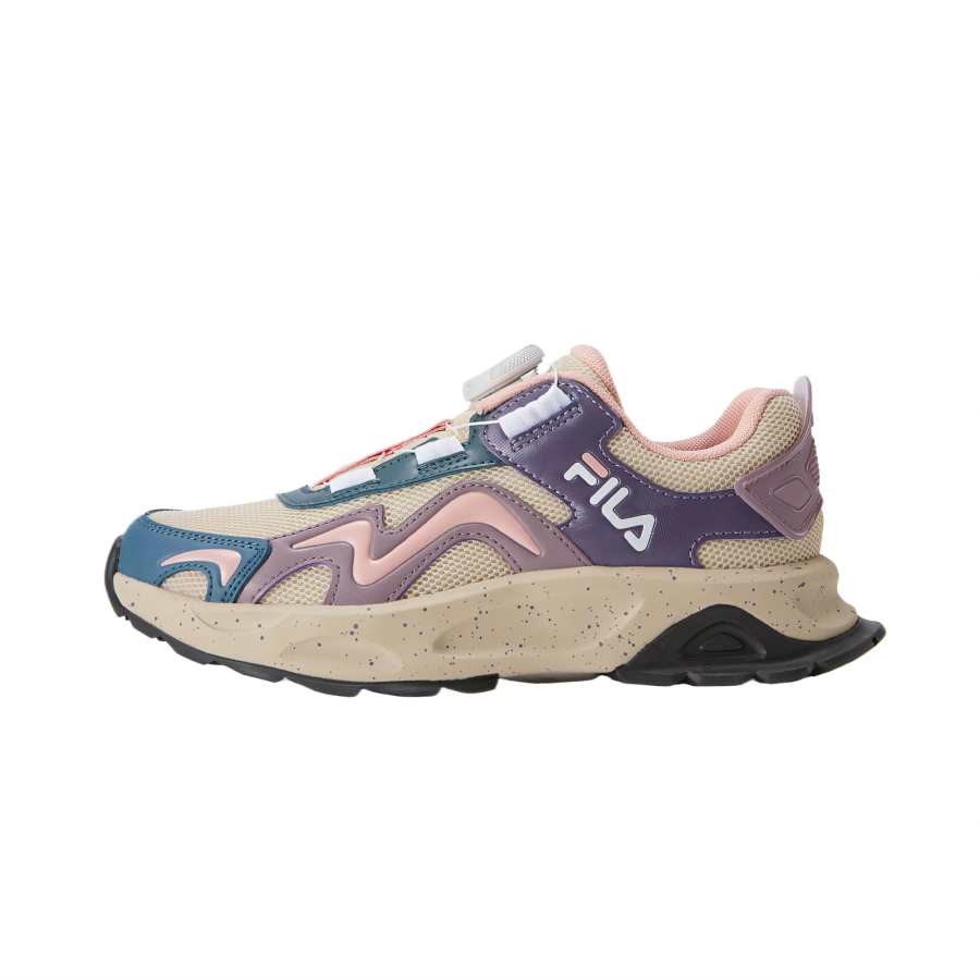 FILA KIDS Cushioning Slip Resistant Low top Kids' Outdoor Shoes Beige/Collegiate Purple Kids'