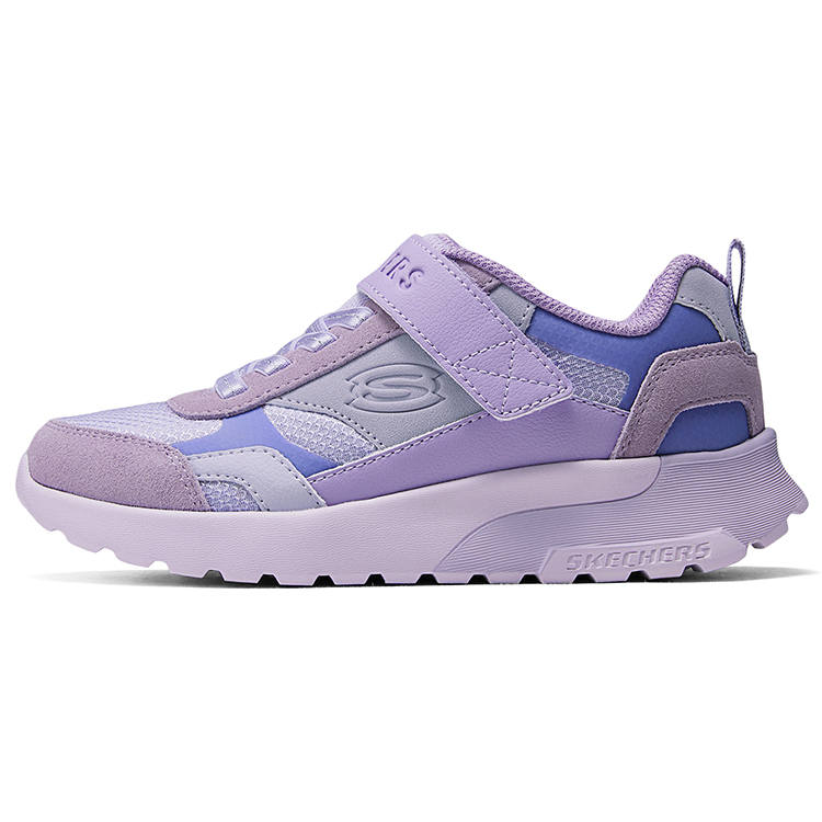 Skechers Kids Synthetic Leather Slip Resistant Cushioning Low top Kids Lifestyle Shoes Purple Teenagers