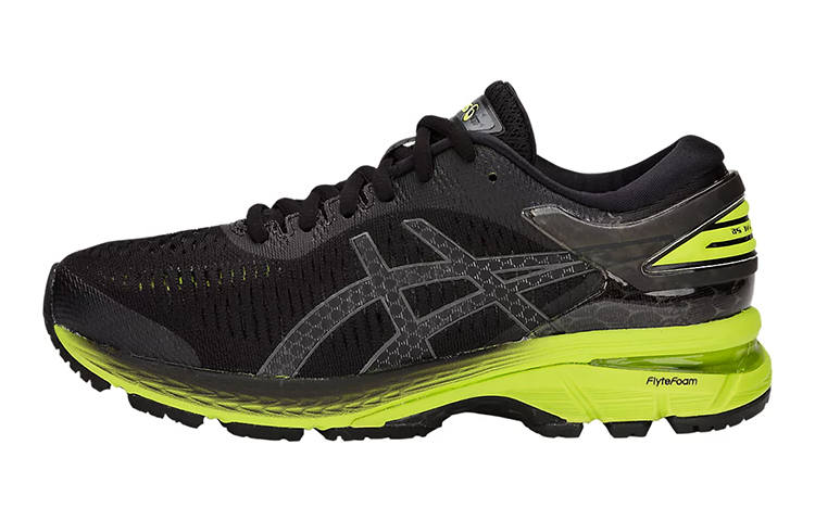 ASICS Gel Kayano 25 Abrasion Resistant Low top Kids' Running Shoes Black Green Teenagers