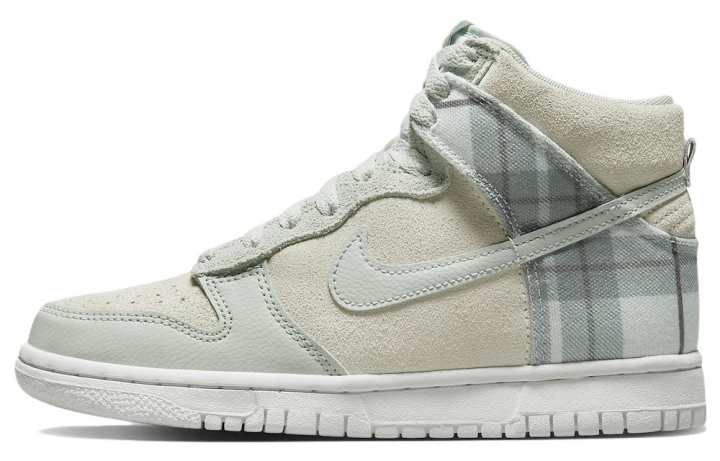 Nike Nike Dunk High SE Tartan Plaid White Light Green GS
