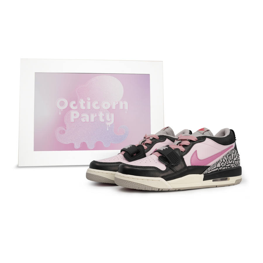 Jordan Jordan Legacy 312 Low Leather Cushioning, Wear Resistant Low top Children's Basketball Shoes Pink Teenagers