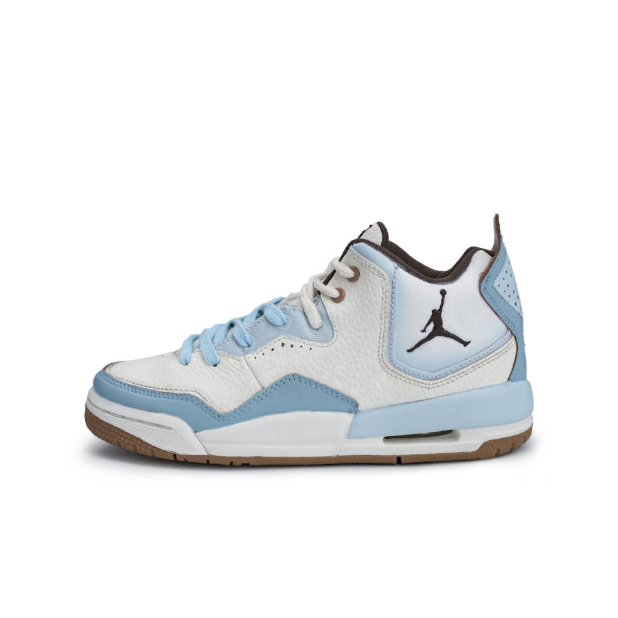 Jordan Jordan Courtside 23 Synthetic Leather Cushioning, Wear Resistant Mid top Children's Basketball Shoes Blue Teenagers