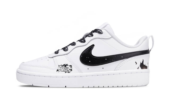 Nike Nike Court Borough Black Flame Leather Anti Kick Cushioning Abrasion Resistant Slip Resistant