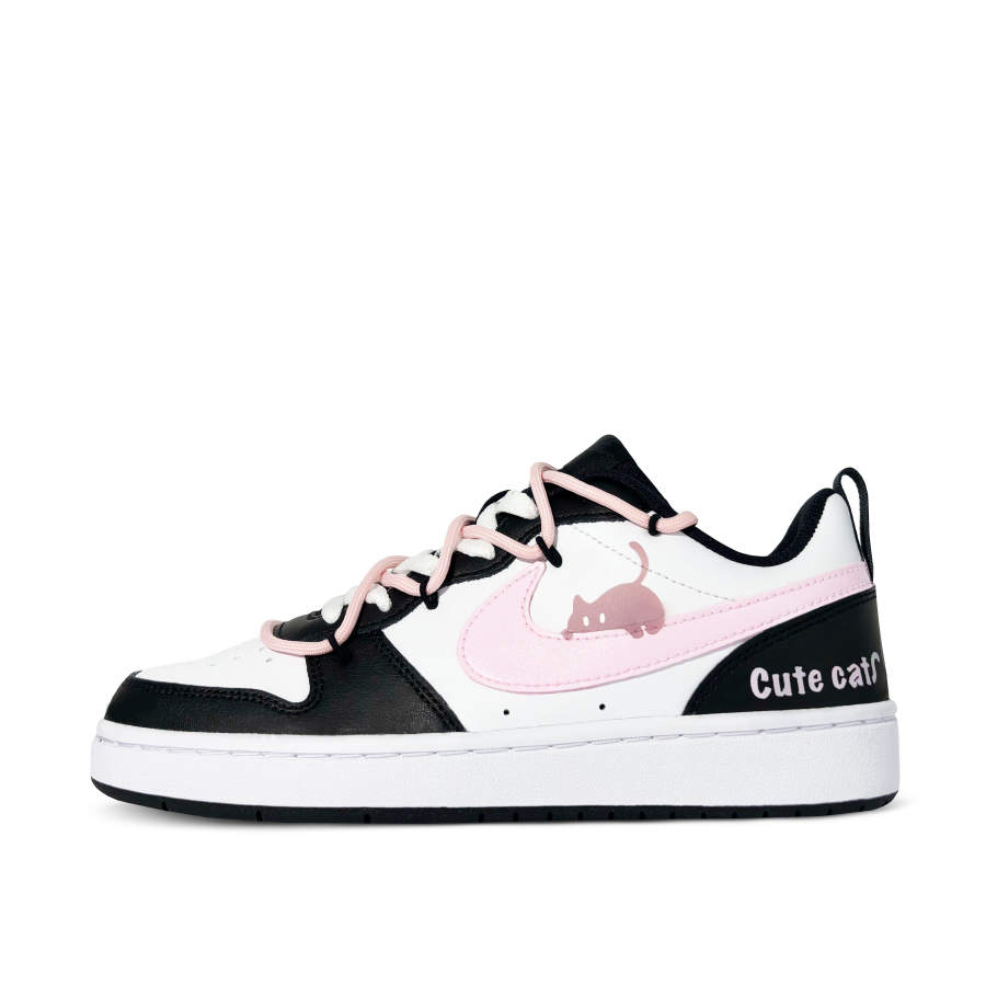 Nike Nike Court Borough Low 2 Lying Cat Low top Kids' Skateboarding Shoes Black Pink Unisex