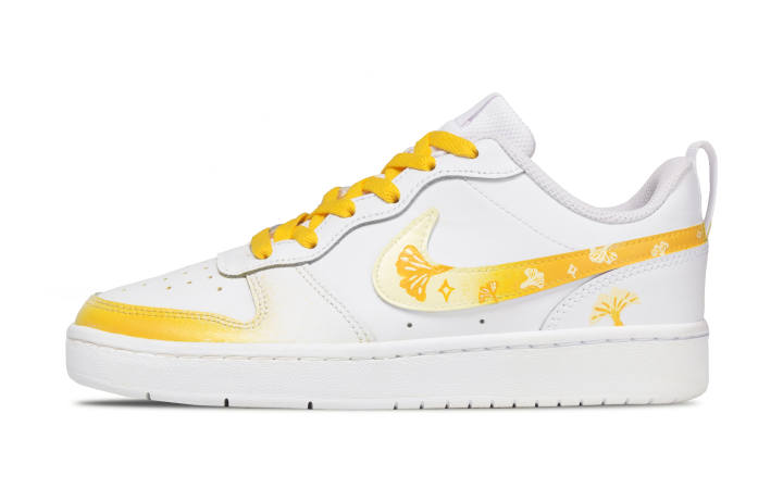 Nike Nike Court Borough Ginkgo Memories Leather, Textile Slip Resistant Abrasion Resistant Cushioning Low top