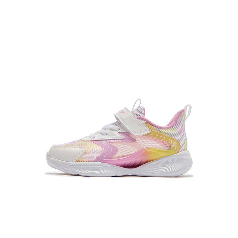 XTEP Synthetic Leather Slip Resistant Abrasion Resistant Low top Kids' Running Shoes Classic White Orchid Purple