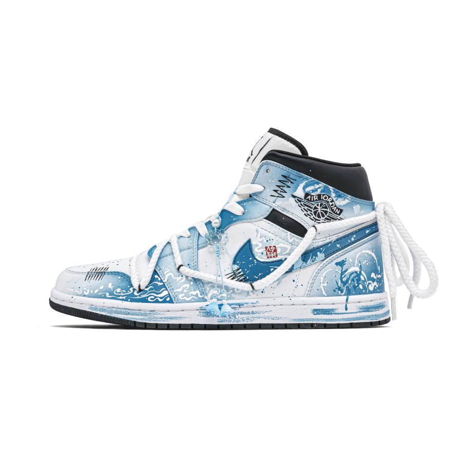 Jordan Jordan Air Jordan 1 Step On The Clouds Mid top Children's Basketball Shoes Blue Unisex