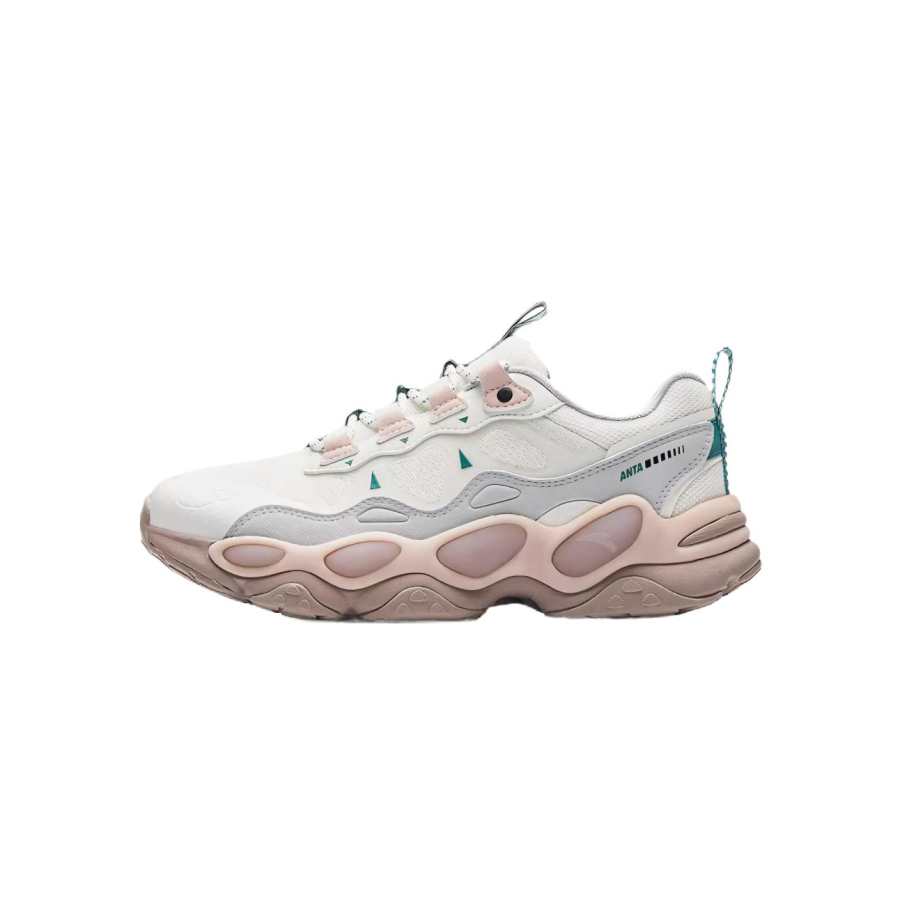 Antakids Synthetic Leather, Textile Slip Resistant Abrasion Resistant Low top Kids Lifestyle Shoes Ivory White Kids'