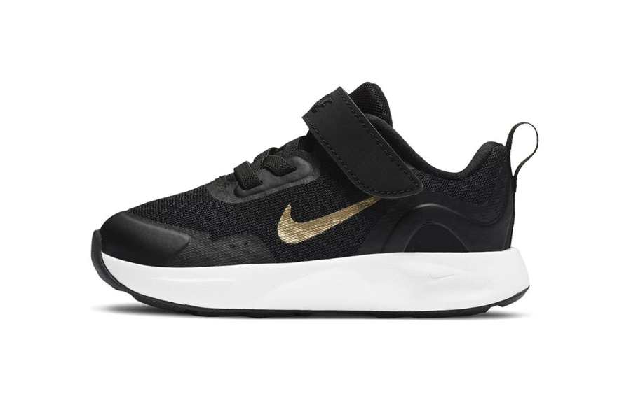Nike Nike Wearallday Cushioning Abrasion Resistant Cushioning, Wear Resistant Low top Toddler Shoes Black White