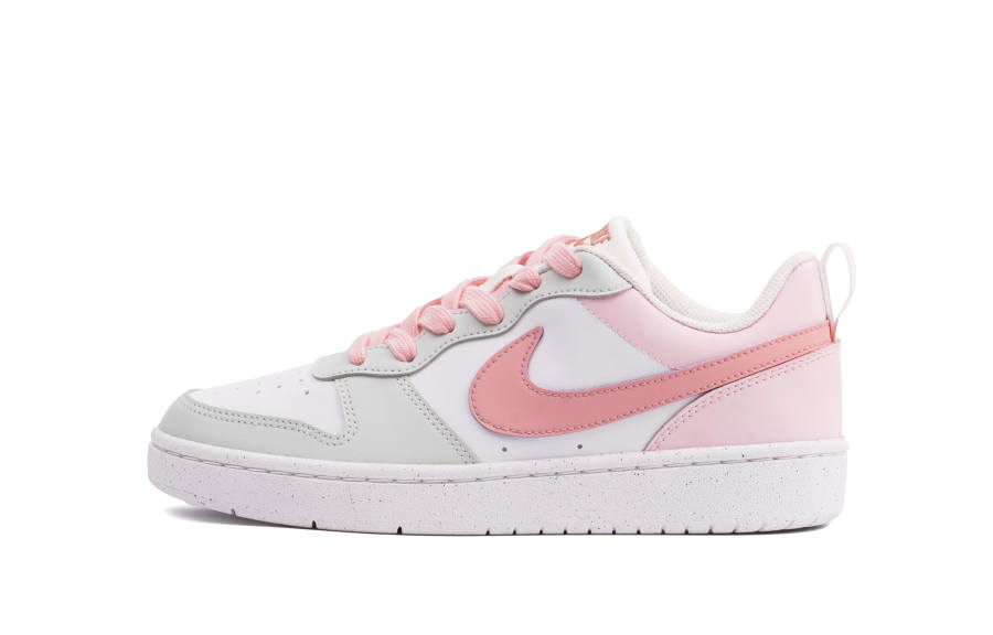 Nike Nike Court Borough White Pink Slip Resistant Cushioning Low top Kids' Skateboarding Shoes White Pink Teenagers