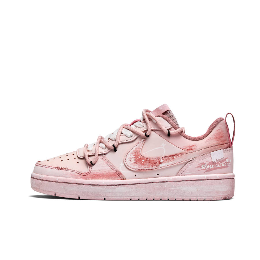 Nike Nike Court Borough Peach Blossom Leather Cushioning Waterproof Slip Resistant Abrasion Resistant