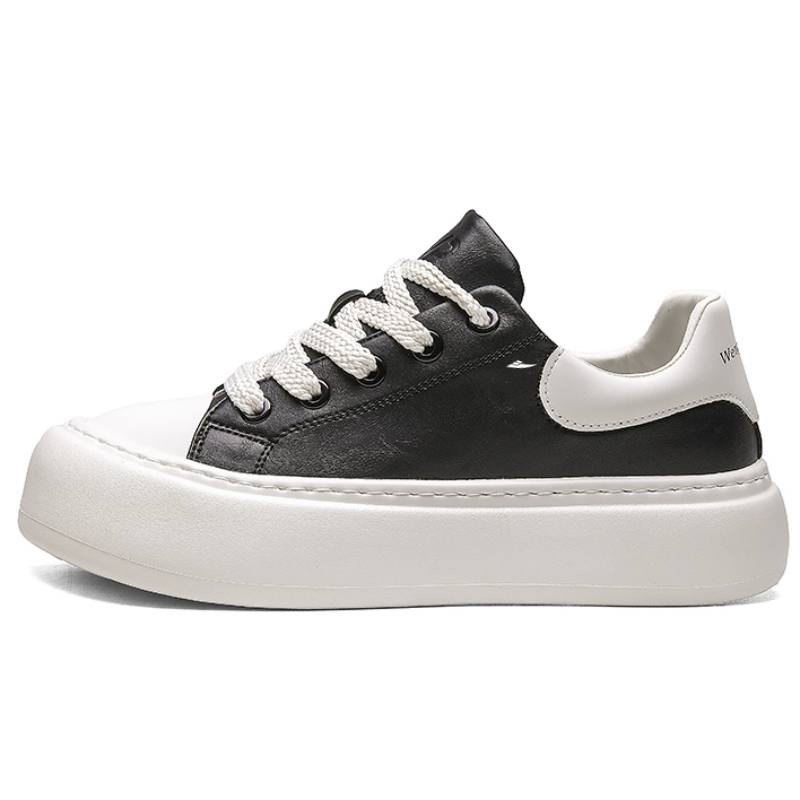 KUDING Microfiber Leather Slip Resistant Cushioning Abrasion Resistant Lightweight Breathable Low top Skateboard Shoes
