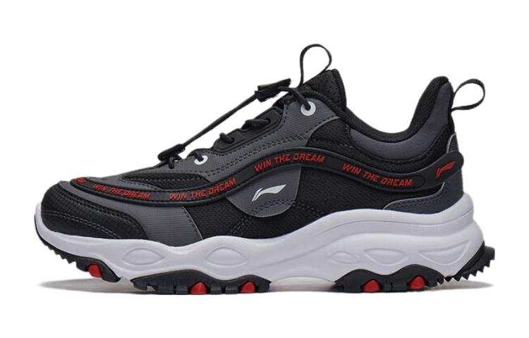 Li-Ning YOUNG Li Ning YOUNG Qiye Versatile Low top Casual Shoes Black Gray Teenagers