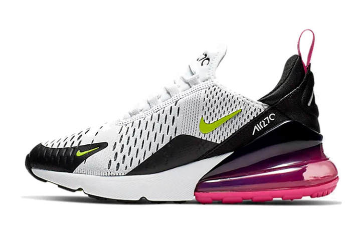 Nike Nike Air Max 270 White Black Laser Fuchsia Volt GS