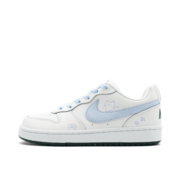 Nike Nike Court Borough Racing Blue Meow Synthetic Leather Slip Resistant Abrasion Resistant