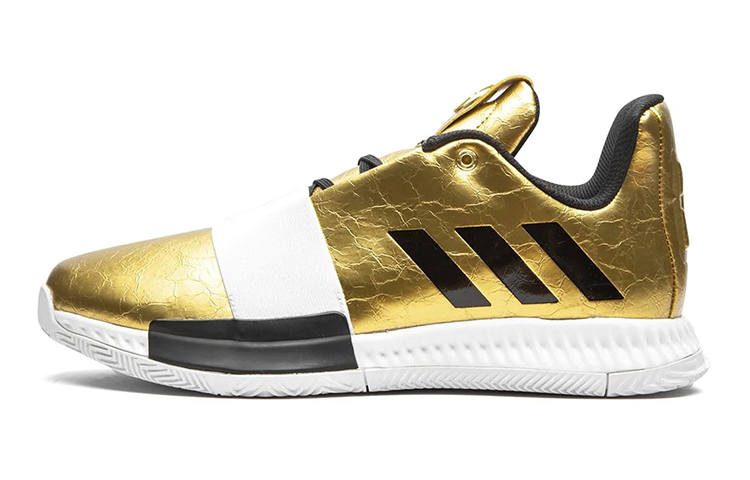 Adidas Adidas Harden Vol.3 J Abrasion Resistant Abrasion Resistant Low top Performance Basketball Shoes Gold White Black