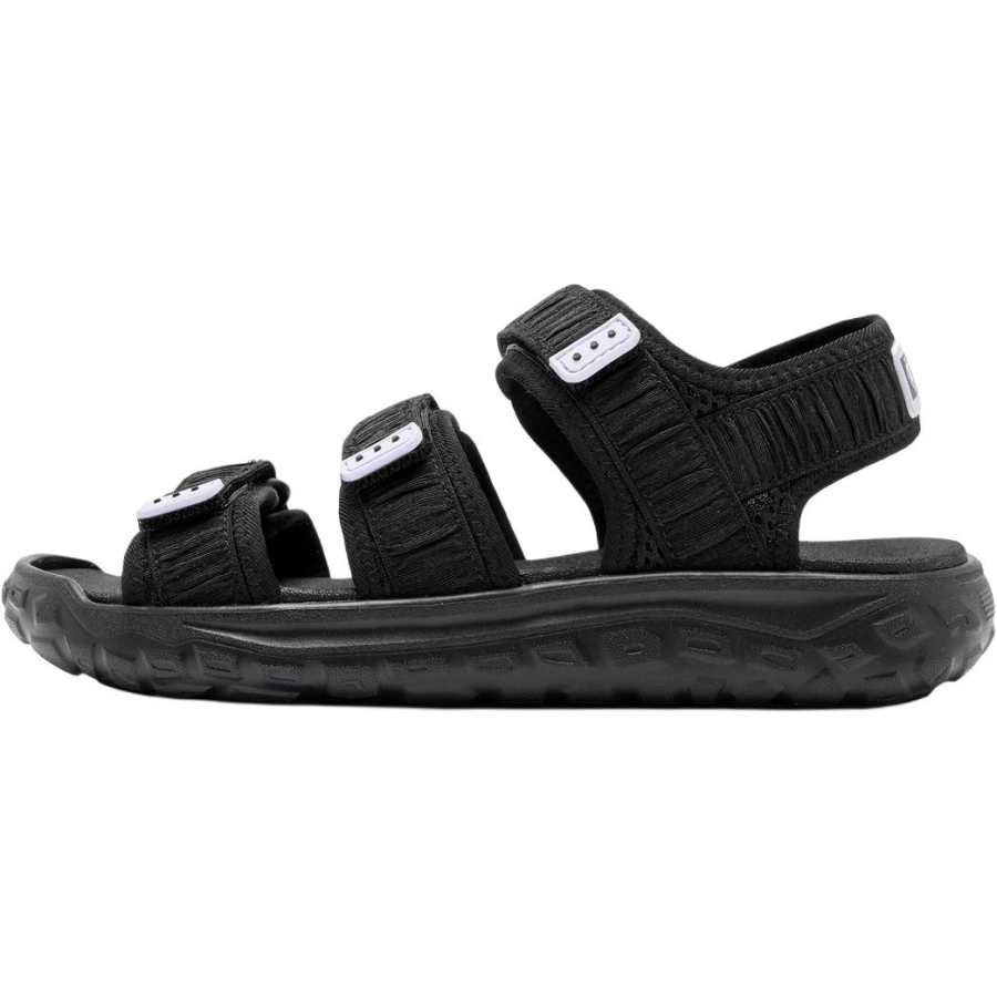 QIAODAN Synthetic Leather, Textile Low top Sandal Black/Light Gray Purple Teenagers