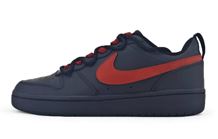 Nike Nike Court Borough Low 2 Black Red Tone Two Leather Abrasion Resistant Low top Kids' Skateboarding Shoes Dark Red