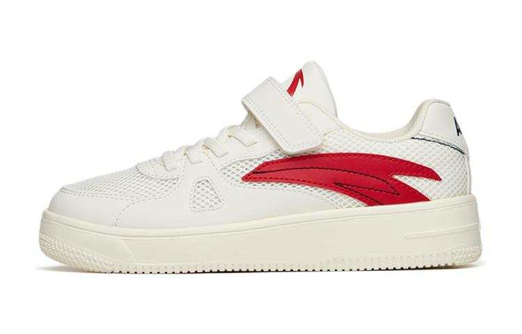 Antakids Abrasion Resistant Low top Skateboard Shoes Beige White Red Teenagers