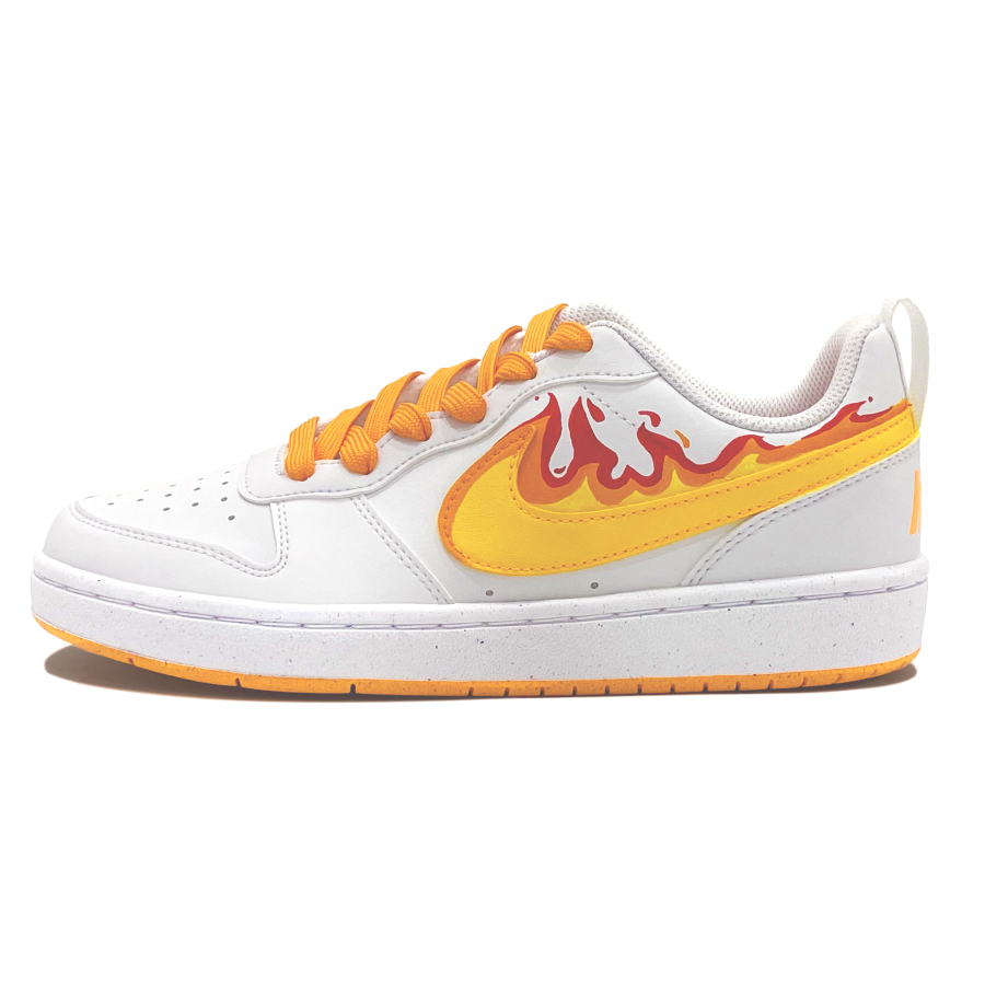 Nike Nike Court Borough Unrestrained Wildfire Low top Kids' Skateboarding Shoes Orange Red Teenagers